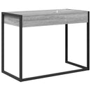 vidaXL Asztal tárolóval Szürke Sonoma 100 x 50 x 75 cm Faanyag
