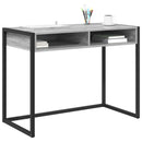 vidaXL Asztal tárolóval Szürke Sonoma 100 x 50 x 75 cm Faanyag