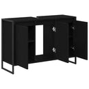 vidaXL Fürdőszoba Székény ajtóval Fekete tölgy 90 x 30 x 60 cm Faanyag