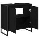 vidaXL Fürdőszoba Székény ajtóval Fekete tölgy 60 x 30 x 60 cm Faanyag