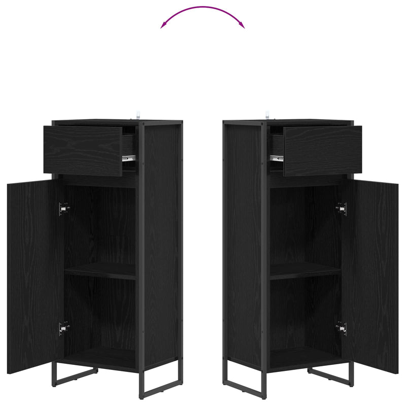 vidaXL Fürdőszoba Székény Fekete tölgy 40 x 30 x 100 cm Faanyag