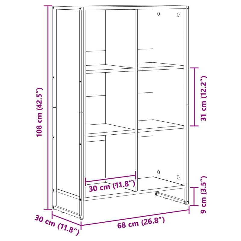 vidaXL Könyvespolc Öreg fa 99.5 x 30 x 108.5 cm Faanyag