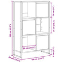 vidaXL Könyvespolc Szürke Sonoma 68 x 30 x 108.5 cm Faanyag