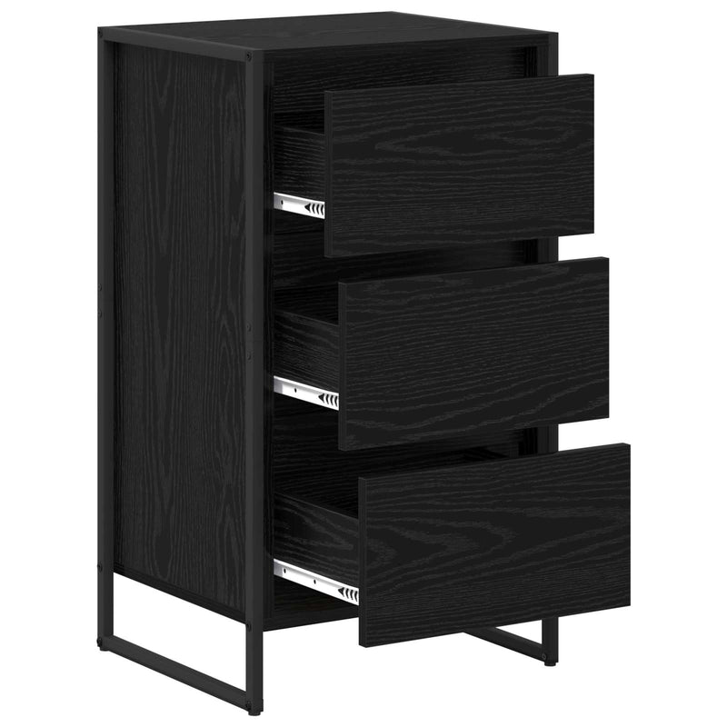 vidaXL Széf fiókkal Fekete tölgy 42 x 36 x 75.5 cm Faanyag