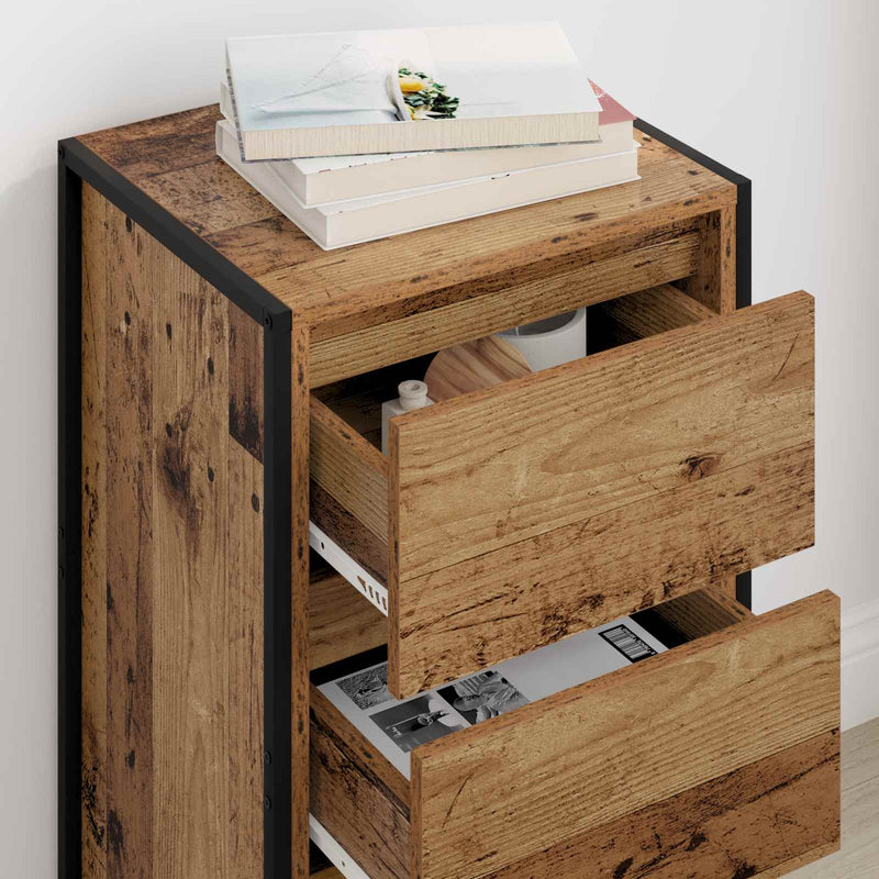 vidaXL Széf fiókkal Öreg fa 42 x 36 x 75.5 cm Faanyag