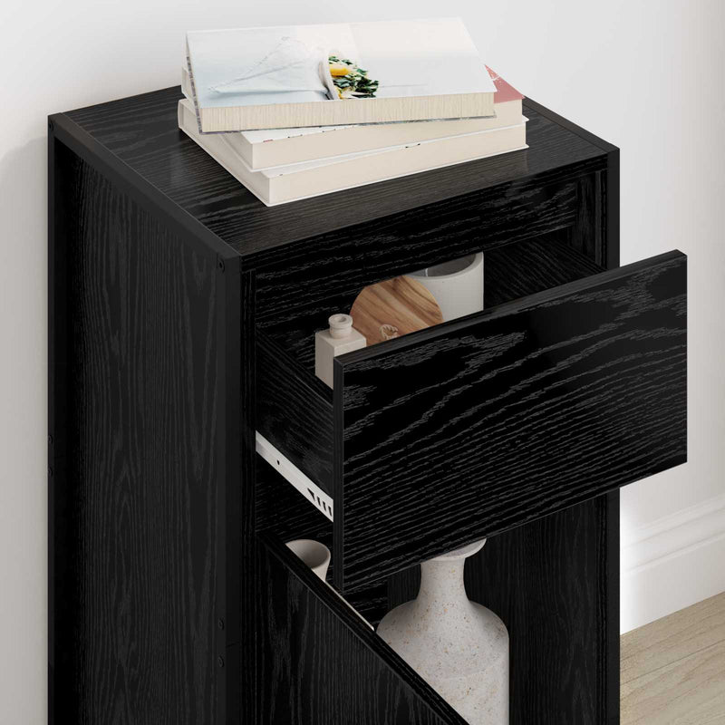 vidaXL Széf fiókkal Fekete tölgy 81 x 36 x 150.5 cm Faanyag