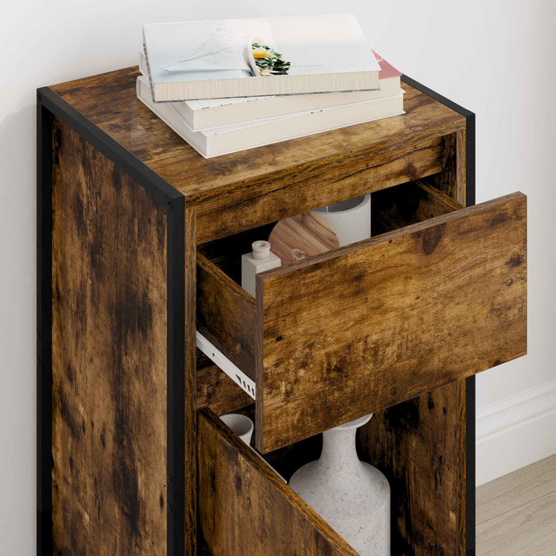 vidaXL Széf fiókkal Füstös tölgy 81 x 36 x 150.5 cm Faanyag