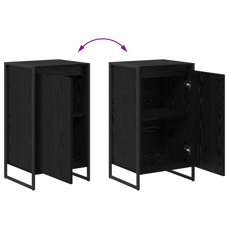 vidaXL Széf Fekete tölgy 43 x 36 x 75,5 cm Faanyag