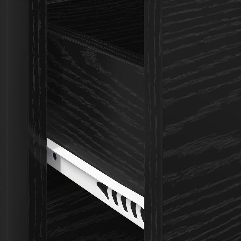 vidaXL Széf fiókkal Fekete tölgy 79 x 36 x 75.5 cm Faanyag