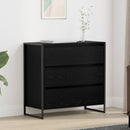 vidaXL Széf fiókkal Fekete tölgy 79 x 36 x 75.5 cm Faanyag