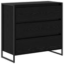 vidaXL Széf fiókkal Fekete tölgy 79 x 36 x 75.5 cm Faanyag