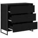 vidaXL Széf fiókkal Fekete tölgy 79 x 36 x 75.5 cm Faanyag