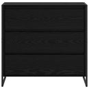 vidaXL Széf fiókkal Fekete tölgy 79 x 36 x 75.5 cm Faanyag