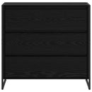 vidaXL Széf fiókkal Fekete tölgy 79 x 36 x 75.5 cm Faanyag