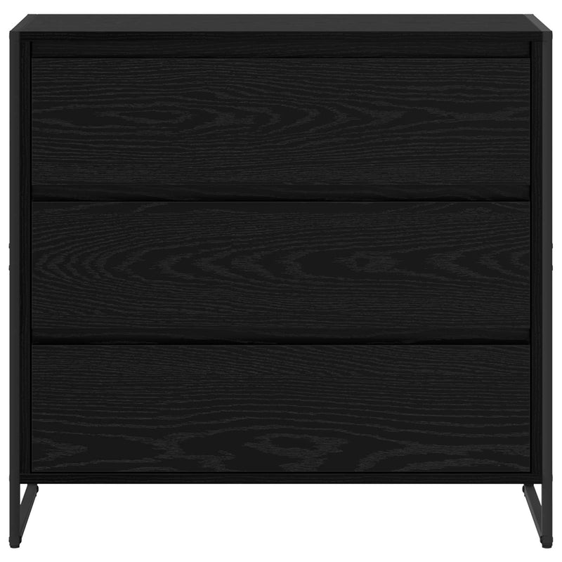 vidaXL Széf fiókkal Fekete tölgy 79 x 36 x 75.5 cm Faanyag