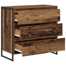 vidaXL Széf fiókkal Öreg fa 79 x 36 x 75.5 cm Faanyag