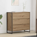 vidaXL Széf fiókkal Művészi tölgy 79 x 36 x 75.5 cm Faanyag