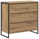 vidaXL Széf fiókkal Művészi tölgy 79 x 36 x 75.5 cm Faanyag