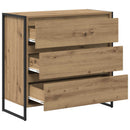 vidaXL Széf fiókkal Művészi tölgy 79 x 36 x 75.5 cm Faanyag