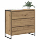 vidaXL Széf fiókkal Művészi tölgy 79 x 36 x 75.5 cm Faanyag