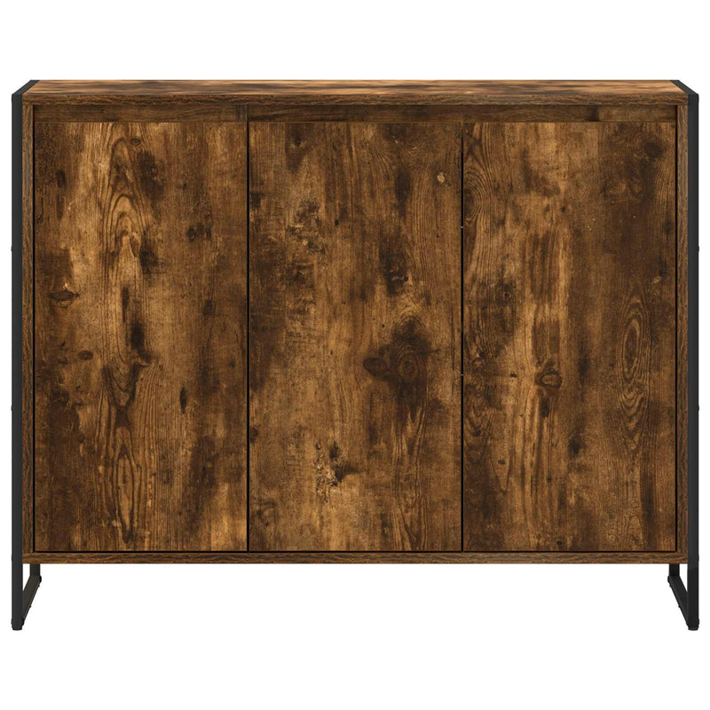 vidaXL Oldalsó szekrény Füstös tölgy 96,5 x 30 x 75 cm Faanyag