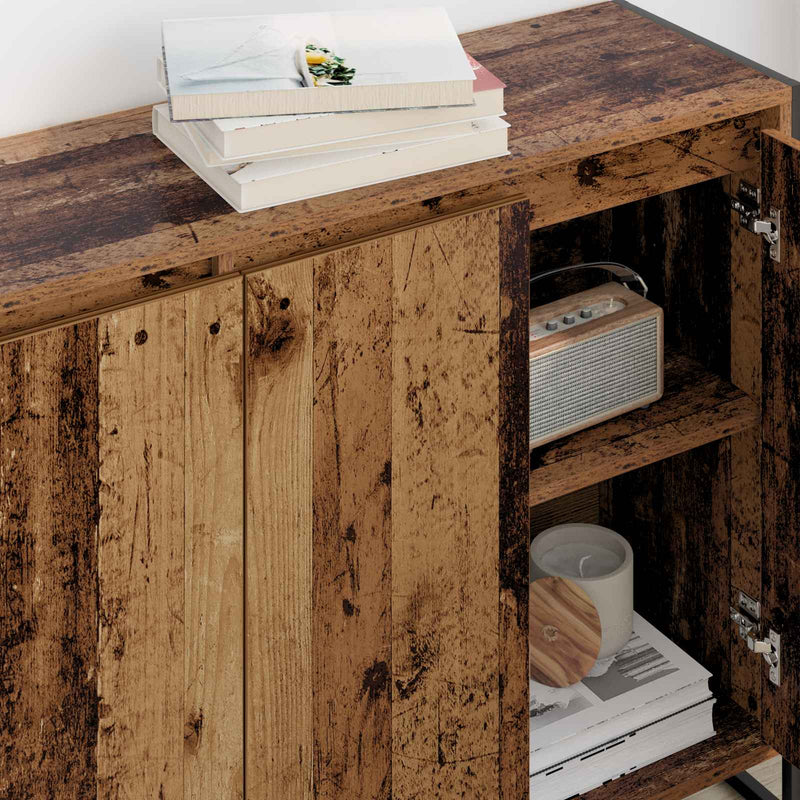 vidaXL Oldalsó szekrény Öreg fa 96,5 x 30 x 75 cm Faanyag