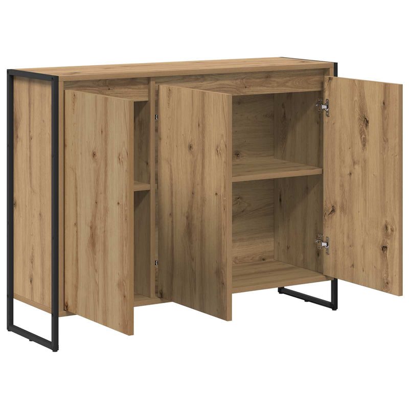 vidaXL Oldalsó szekrény Művészi tölgy 96,5 x 30 x 75 cm Faanyag