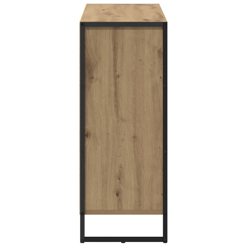 vidaXL Oldalsó szekrény Művészi tölgy 96,5 x 30 x 75 cm Faanyag