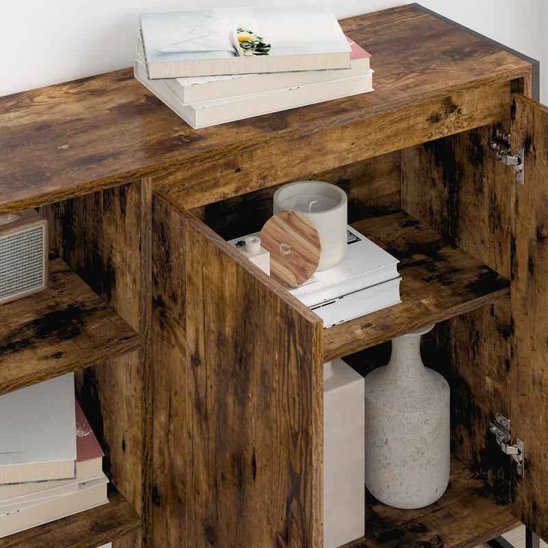 vidaXL Oldalsó szekrény Füstös tölgy 96.5 x 30 x 75 cm Faanyag