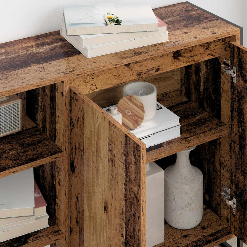 vidaXL Oldalsó szekrény Öreg fa 96.5 x 30 x 75 cm Faanyag