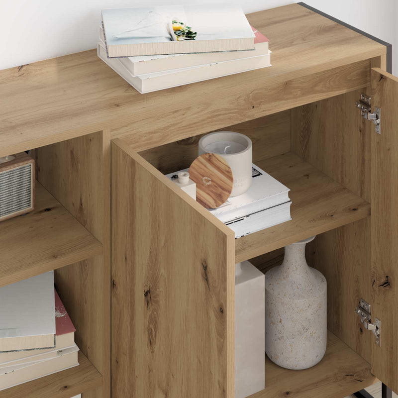 vidaXL Oldalsó szekrény Művészi tölgy 96.5 x 30 x 75 cm Faanyag