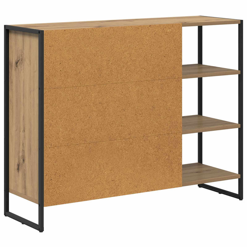 vidaXL Oldalsó szekrény Művészi tölgy 96.5 x 30 x 75 cm Faanyag