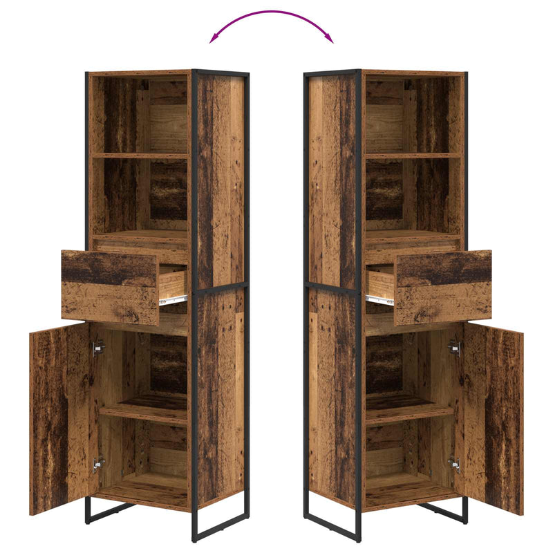 vidaXL Könyvespolc fiókkal Öreg fa 43 x 36 x 150,5 cm Faanyag