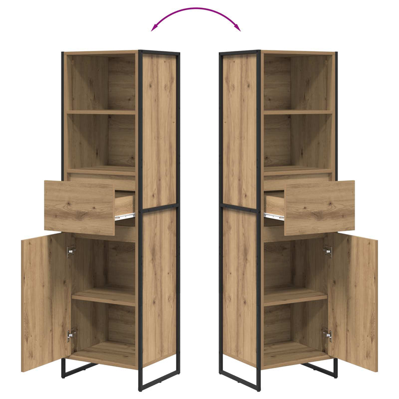 vidaXL Könyvespolc fiókkal Művészi tölgy 43 x 36 x 150,5 cm Faanyag