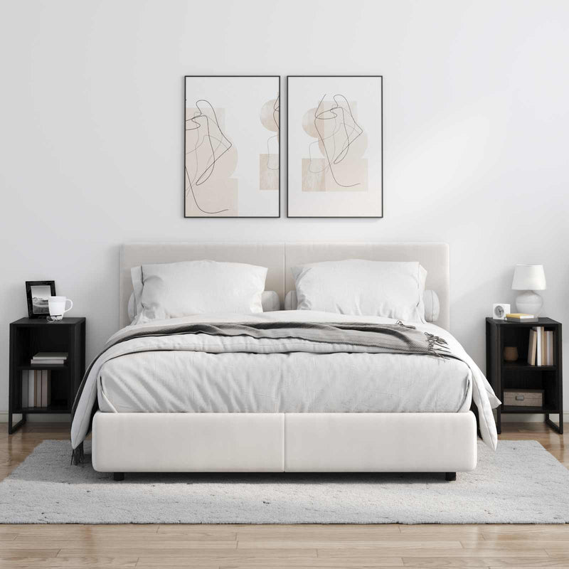 vidaXL Éjjeli asztal 2 pcs Fekete tölgy 39.5 x 30 x 50 cm Faanyag