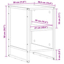 vidaXL Éjjeli asztal Füstös Tölgy 39.5 x 30 x 50 cm Faanyag