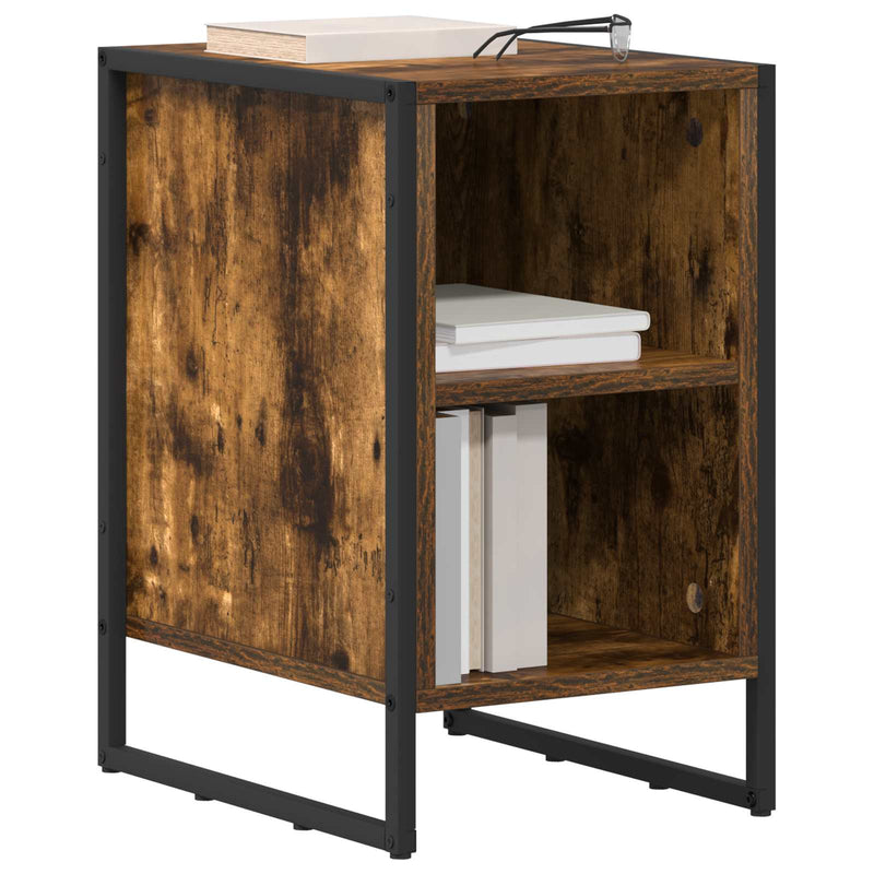 vidaXL Éjjeli asztal 2 pcs Füstös Tölgy 39.5 x 30 x 50 cm Faanyag