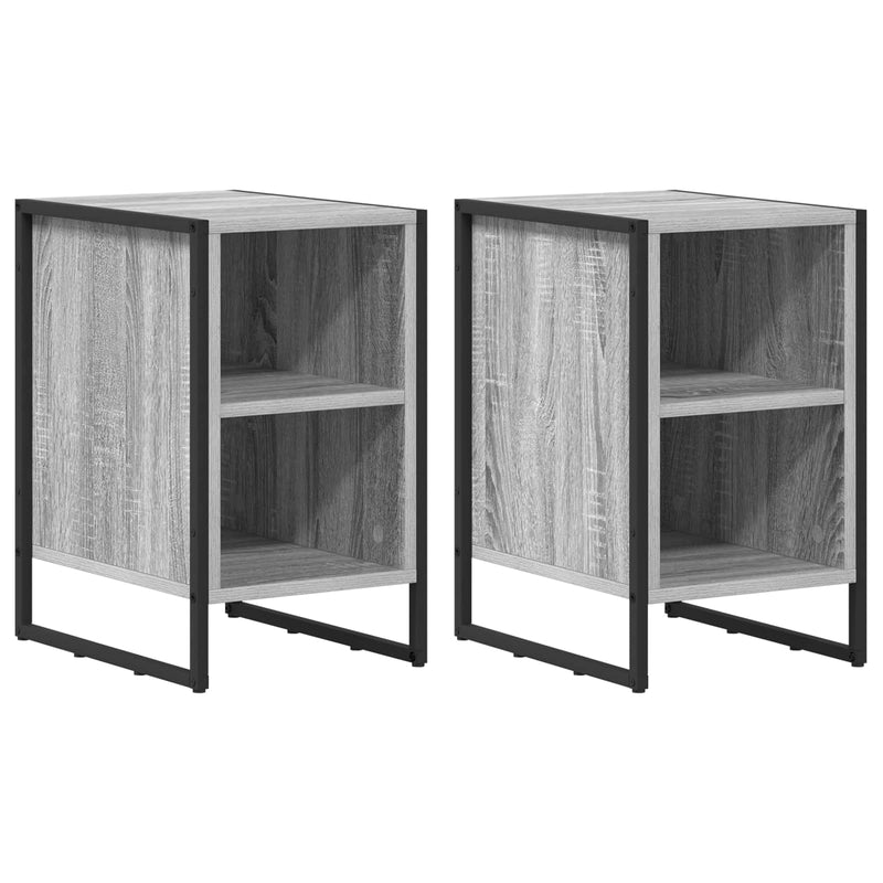 vidaXL Éjjeli asztal 2 pcs Szürke Sonoma 39.5 x 30 x 50 cm Faanyag