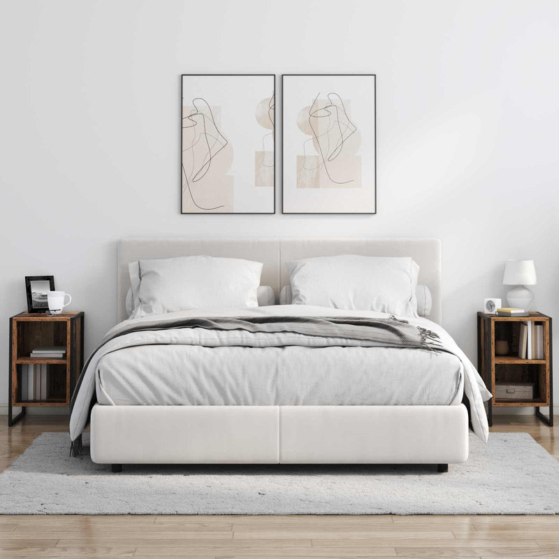 vidaXL Éjjeli asztal 2 pcs Öreg fa 39.5 x 30 x 50 cm Faanyag