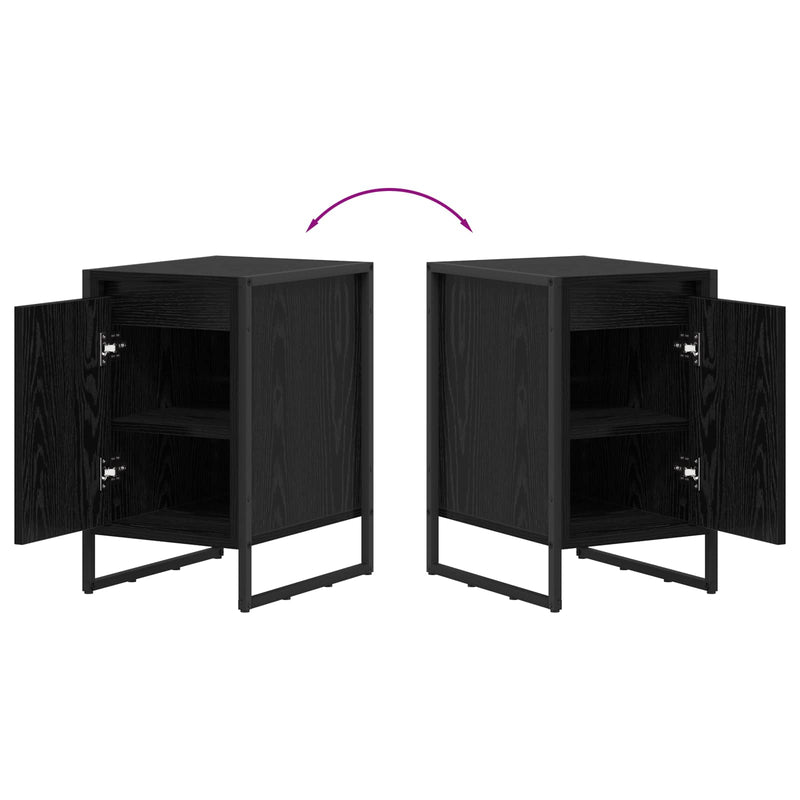 vidaXL Éjjeli asztal Fekete tölgy 39,5 x 30 x 50 cm Faanyag