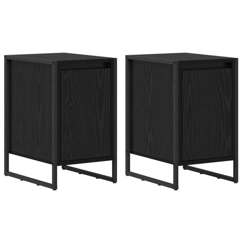 vidaXL Éjjeli asztal 2 pcs Fekete tölgy 39,5 x 30 x 50 cm Faanyag
