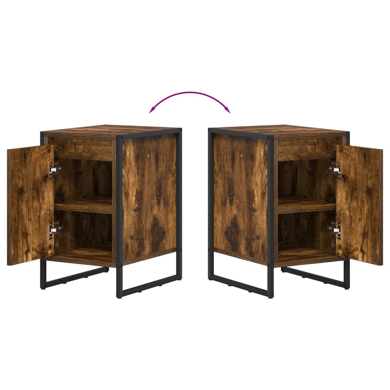 vidaXL Éjjeli asztal Füstös tölgy 39,5 x 30 x 50 cm Faanyag