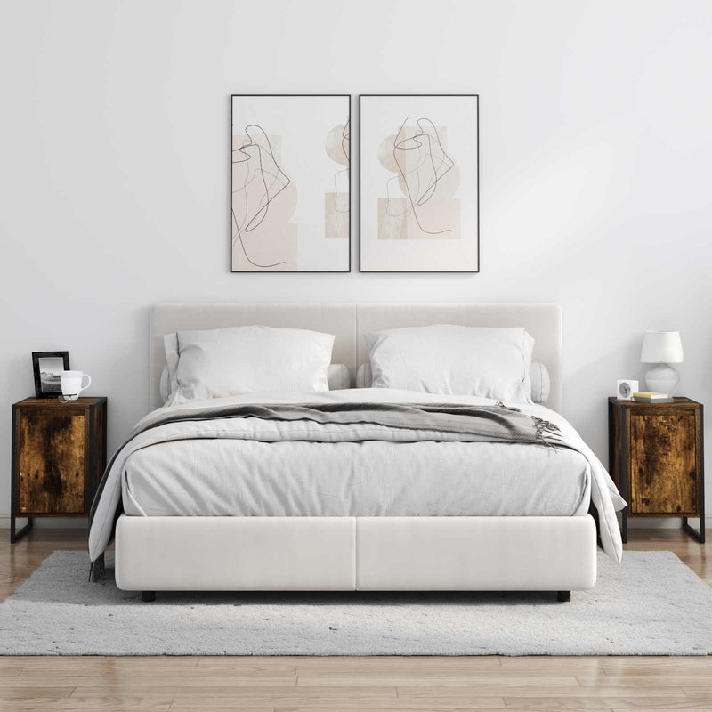 vidaXL Éjjeli asztal 2 pcs Füstös tölgy 39,5 x 30 x 50 cm Faanyag