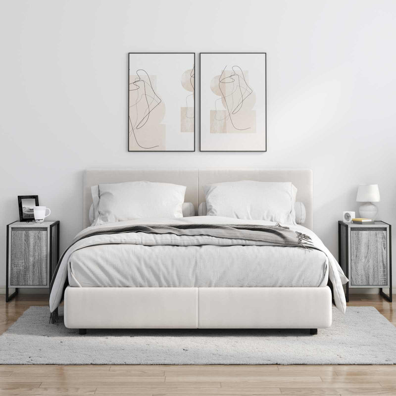 vidaXL Éjjeli asztal 2 pcs Szürke Sonoma 39,5 x 30 x 50 cm Faanyag