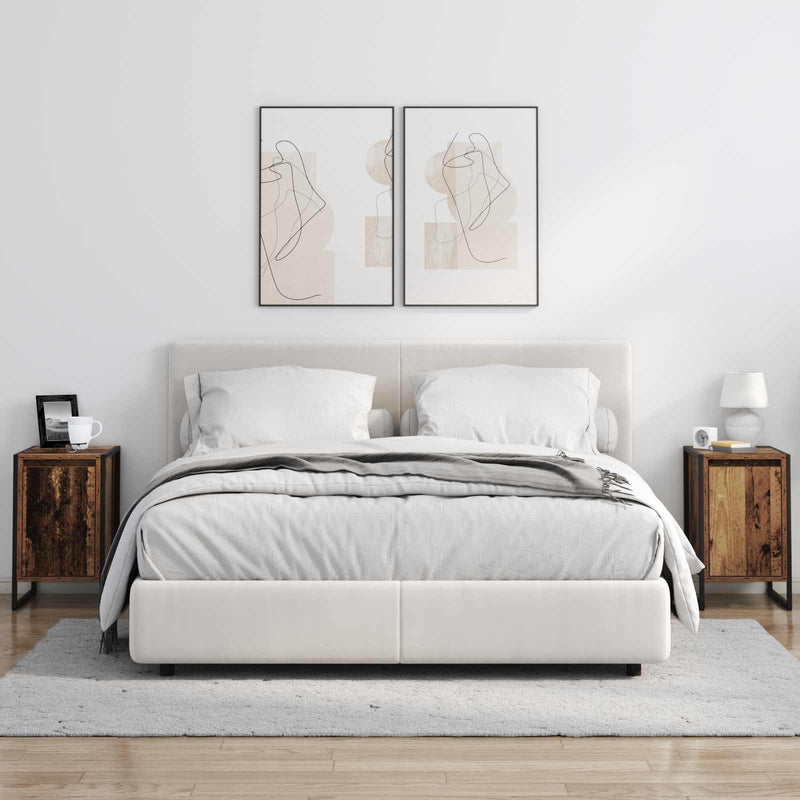 vidaXL Éjjeli asztal 2 pcs Öreg fa 39,5 x 30 x 50 cm Faanyag