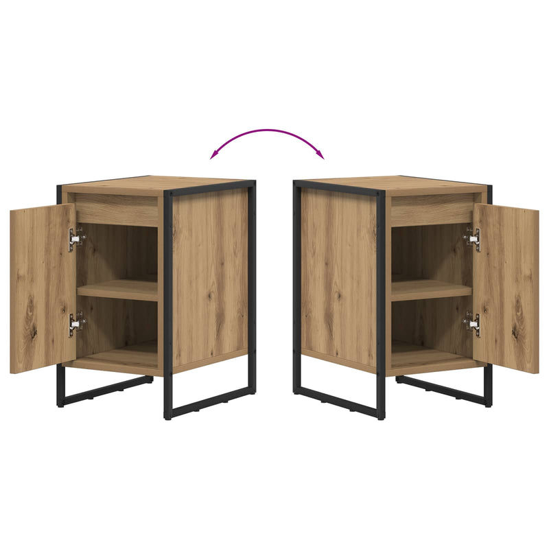 vidaXL Éjjeli asztal Művészi tölgy 39,5 x 30 x 50 cm Faanyag