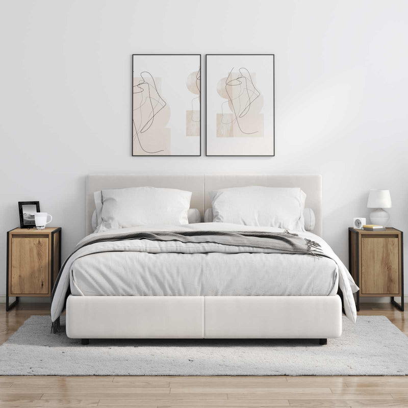 vidaXL Éjjeli asztal 2 pcs Művészi tölgy 39,5 x 30 x 50 cm Faanyag