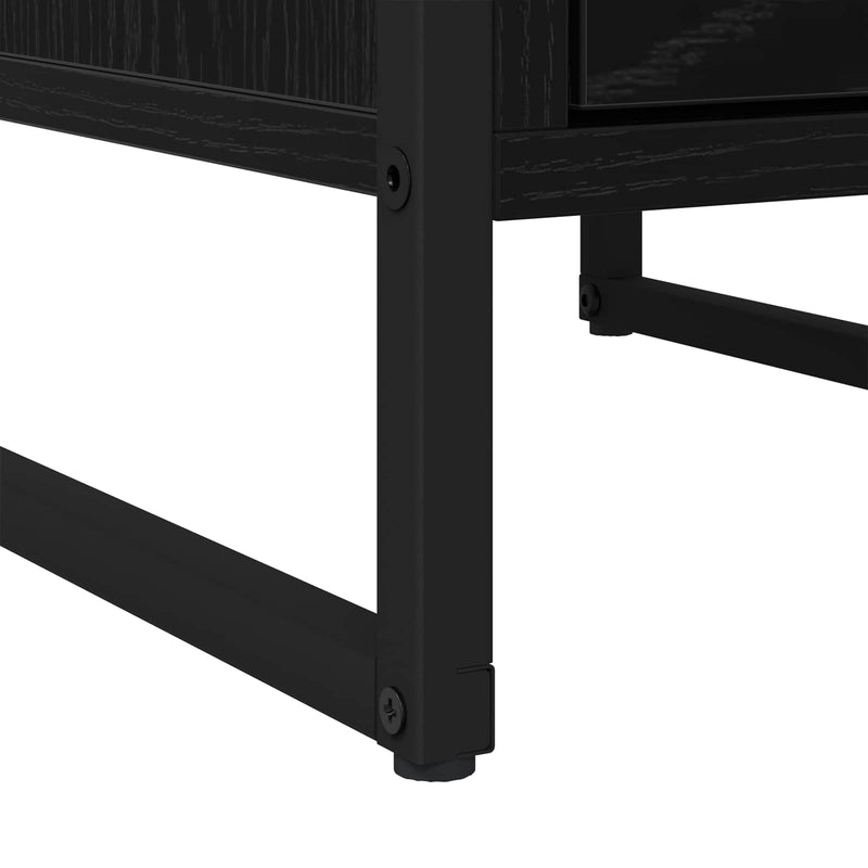 vidaXL Éjjeli asztal fiókkal Fekete tölgy 39,5 x 30 x 50 cm Faanyag