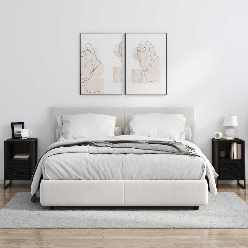 vidaXL Éjjeli asztal 2 pcs Fekete tölgy 39,5 x 30 x 50 cm Faanyag