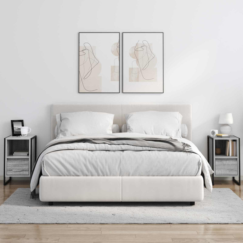 vidaXL Éjjeli asztal 2 pcs Szürke Sonoma 39,5 x 30 x 50 cm Faanyag